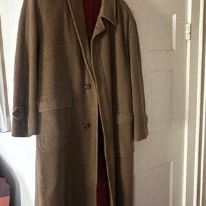 Classic Men's Brown Overcoat - Timeless Long Wool Coat